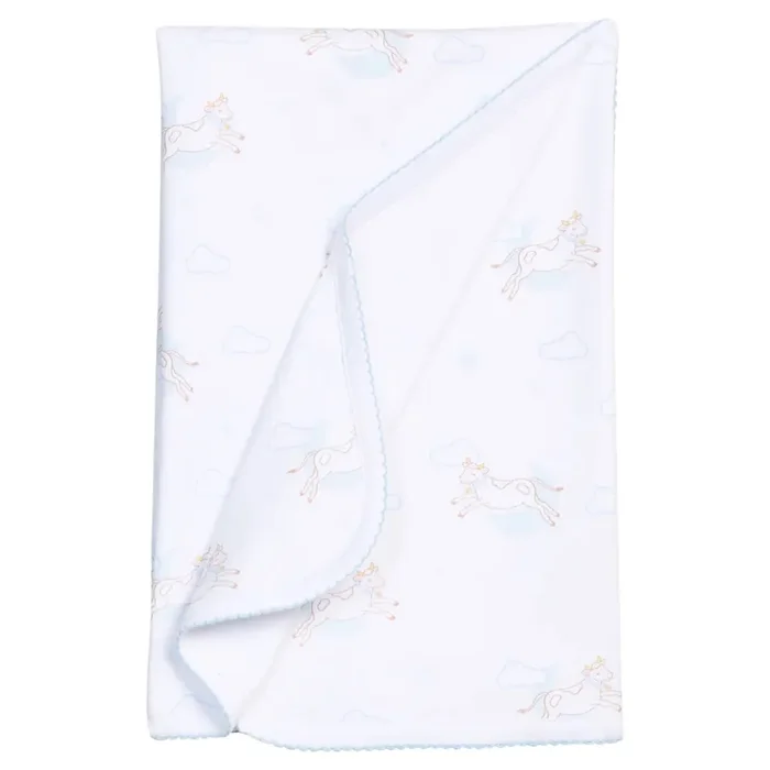 Little English Blue Cow Jumping Over the Moon Blanket