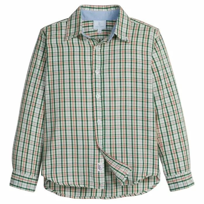 Little English- Button Down Shirt – Mistletoe Tartan