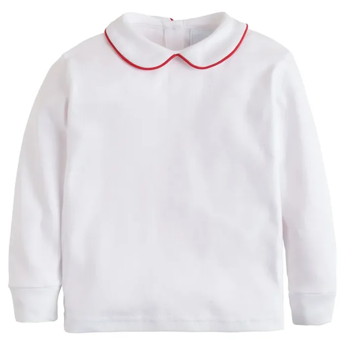 Little English- Piped Peter Pan Shirt – Red