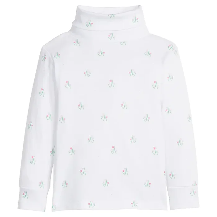 Little English Tulips Printed Turtleneck