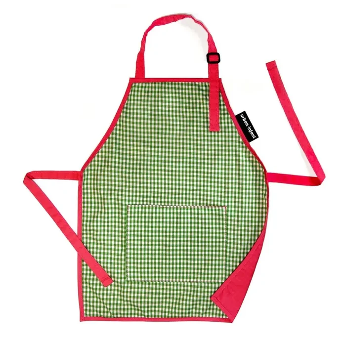 Little Helper Kids’ Apron – Green Checker