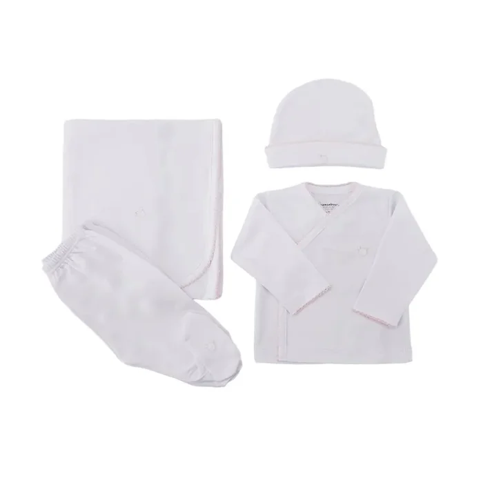 Logo Pima Cotton Set X4, White & Pink