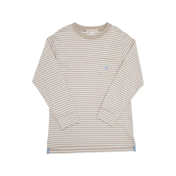 Long Sleeve Carter Crewneck – Keeneland Khaki Stripe