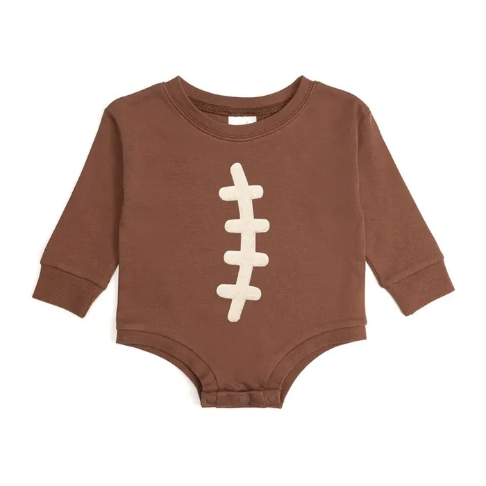 Long Sleeve Romper | Football Patch