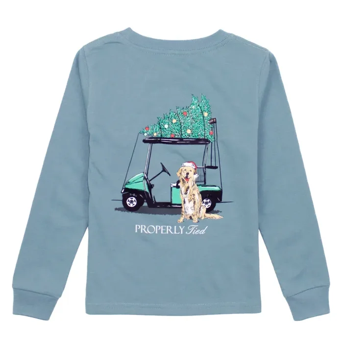 Long Sleeve Tee | Steel Blue Santa’s Caddy