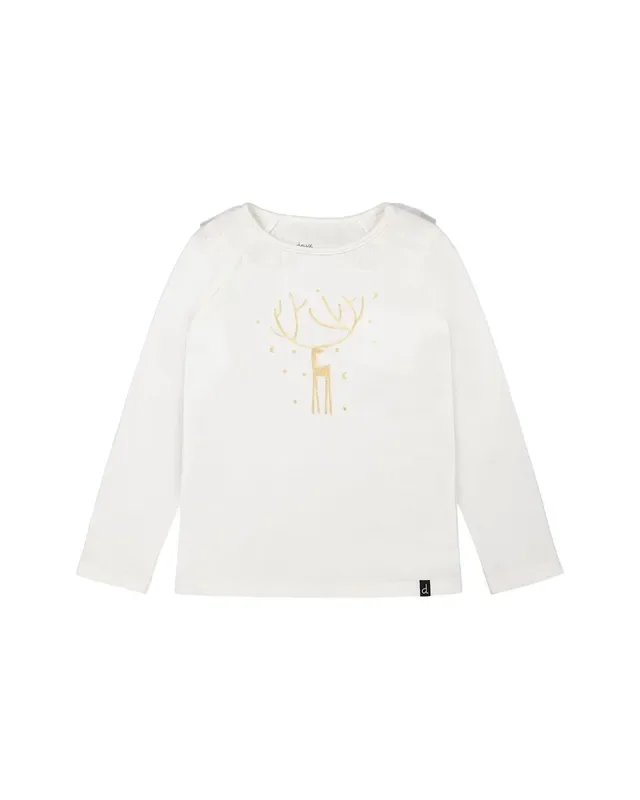 Long Sleeve Top With Frills Off White