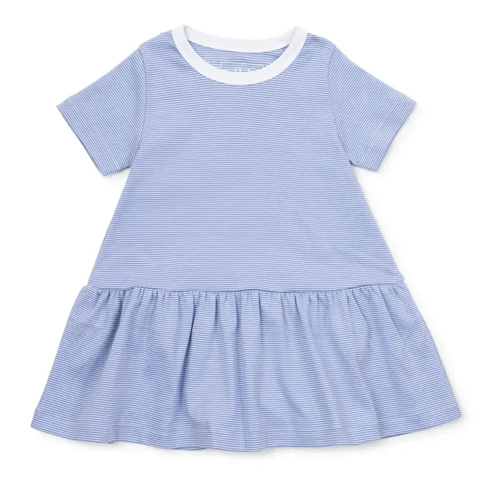 Lottie Girls’ Dress – Blue Stripes