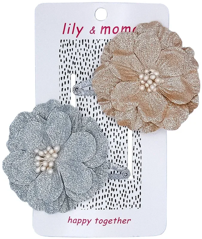 Lotus Flower Hair Clips- Silver And Gold