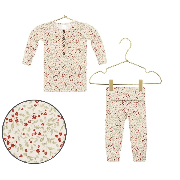 Lou Lou & Company Holiday Top & Bottoms- Holly