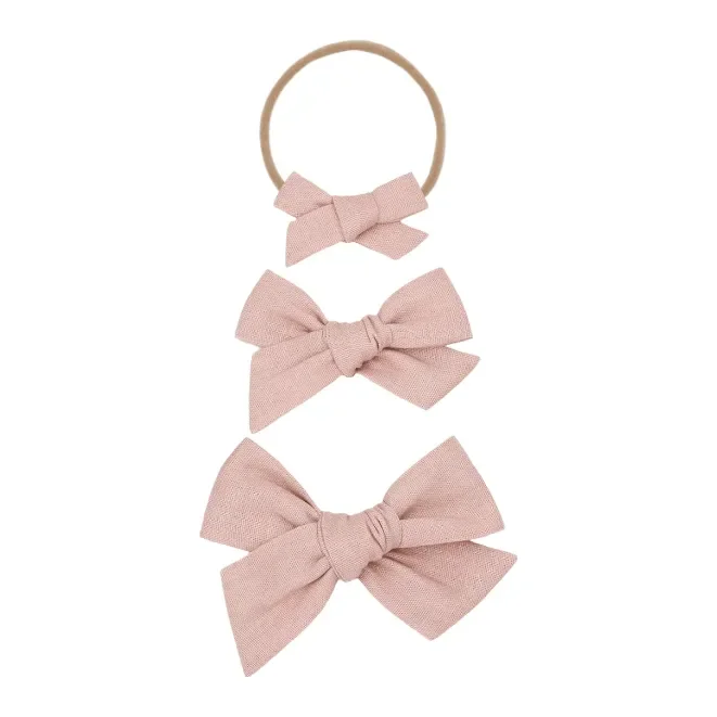 Lou Lou & Company Linen Bow Headband- Small Bow
