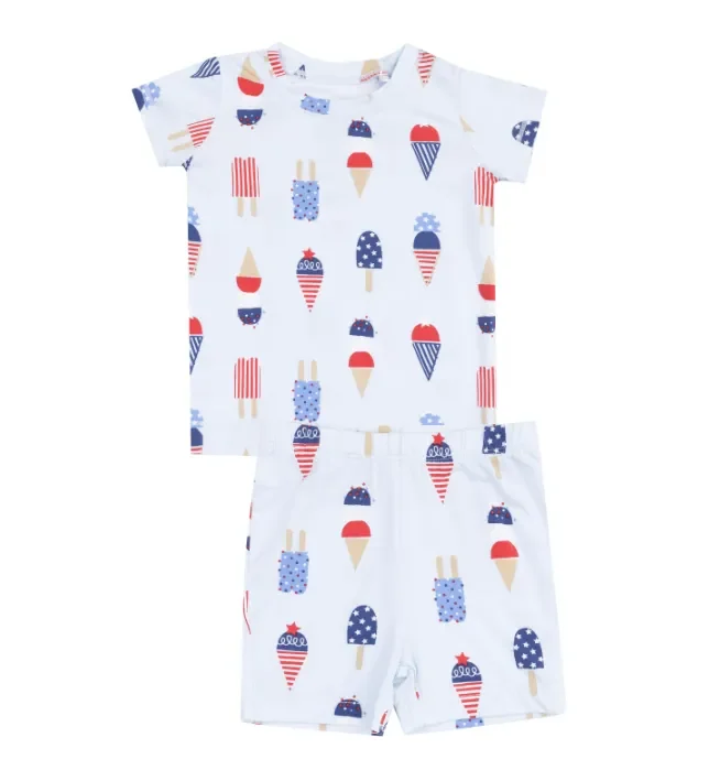 LOUNGEWEAR SHORT SET | American Ice Cream Blue