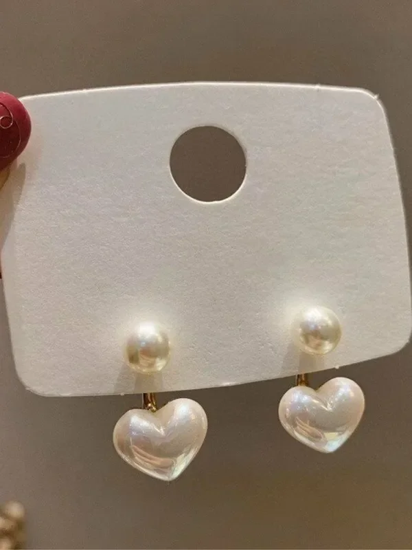 Love’s Luster Pearl Heart Earrings