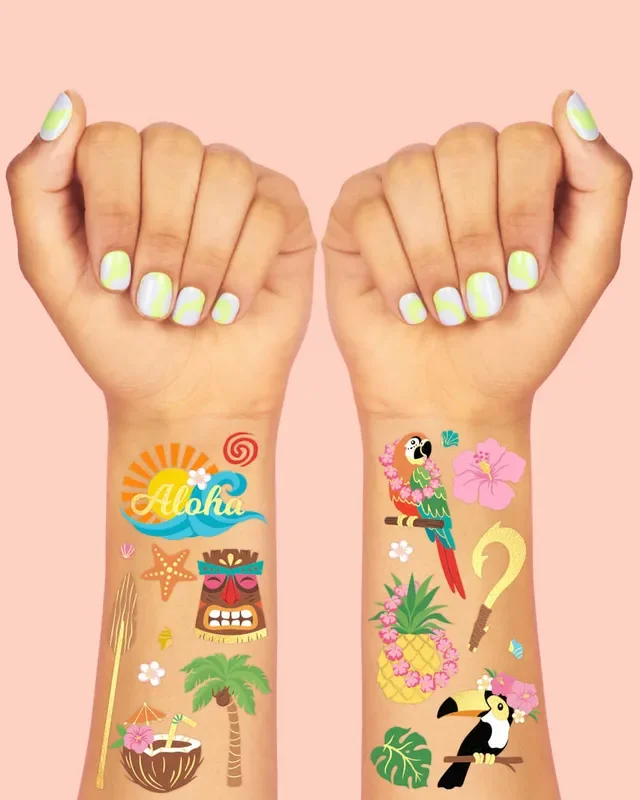 Luau Tattoos – 60 Temporary Tattoos
