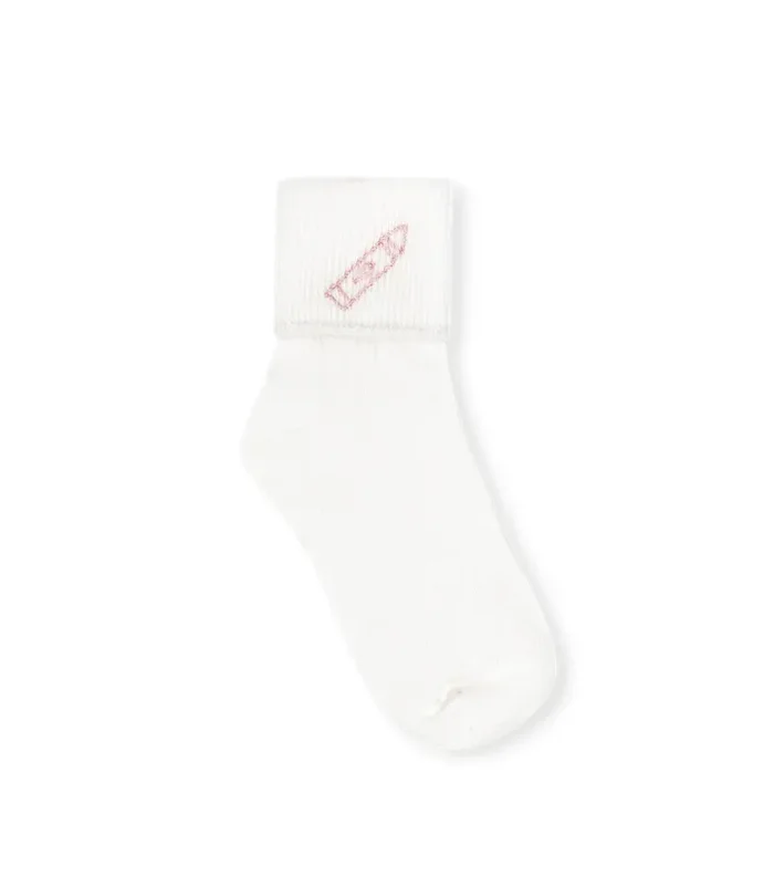 Lullaby Set Pink Crayon Fold Over Socks