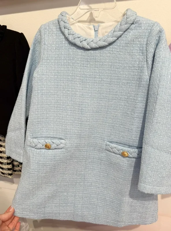 Lulu Bebe Light Blue Braided Dress