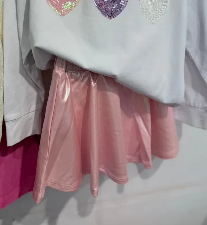 Lulu Bebe Light Pink Metallic Skort
