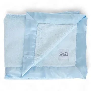 Luxury Satin Border Blanket – Blue