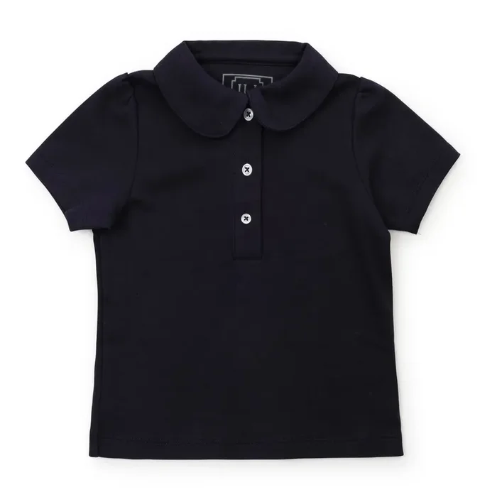 Madison Girls’ Pima Cotton Polo Short Sleeve Shirt – Navy