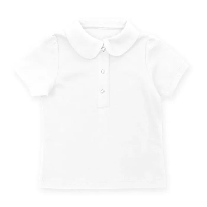 Madison Girls’ Pima Cotton Polo Short Sleeve Shirt – White