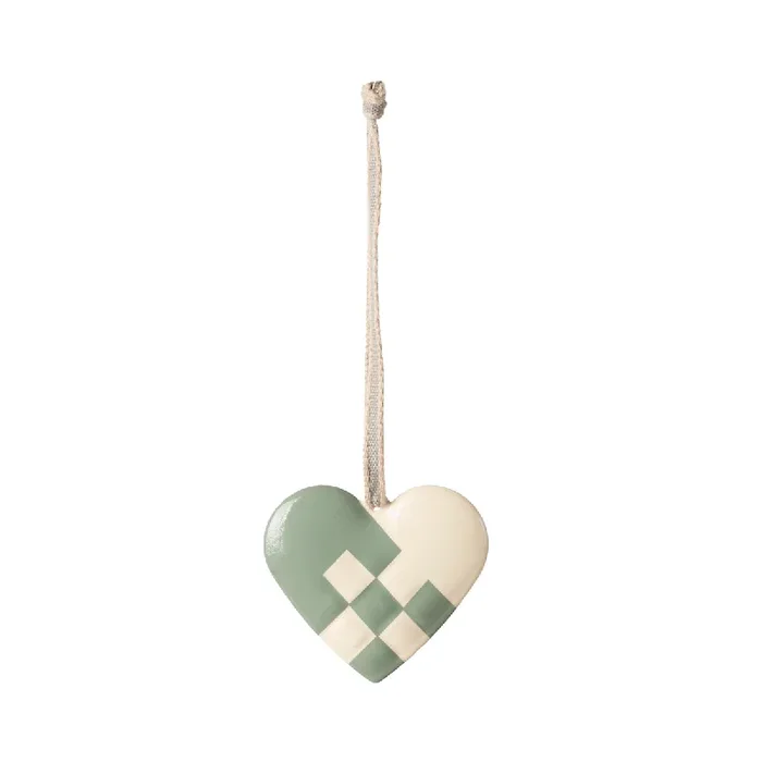 Maileg Metal ornament, Small heart – Mint