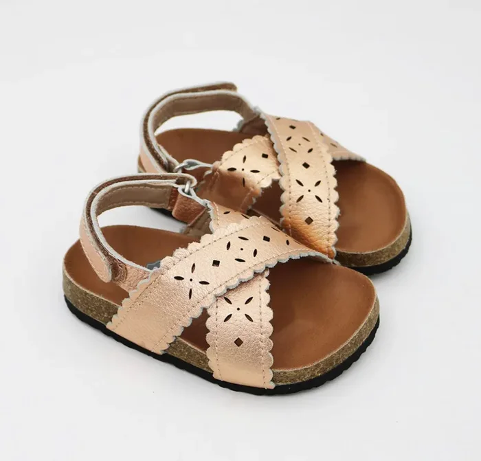 Manhattan Footbed Sandals – Rose Gold