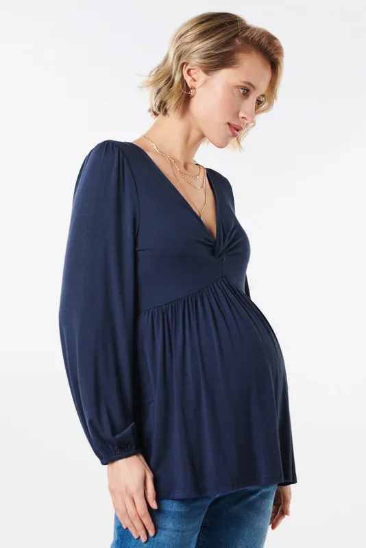 Maternity and nursing shirt navy