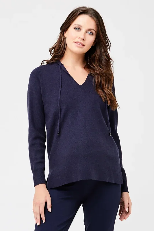 Maternity knitted hoodie