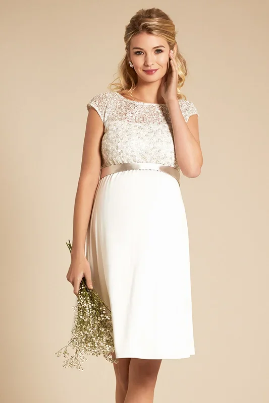 Maternity wedding dress with sequined top