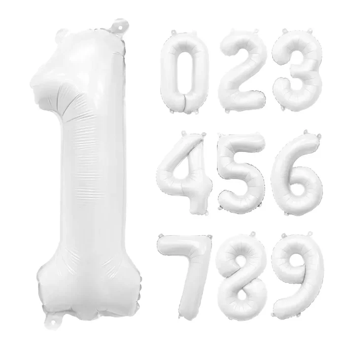 Matte White Number Balloon – 32 ” Mylar Foil | Ellie’s Party Supply