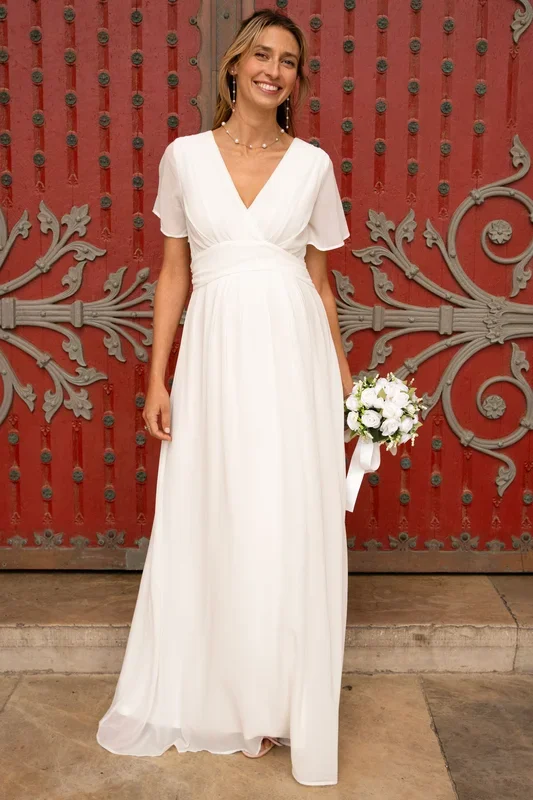 Maxi Chiffon Umstands- und Stillbrautkleid