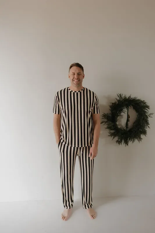 Men’s Short Sleeve Pajamas | Midnight Stripe