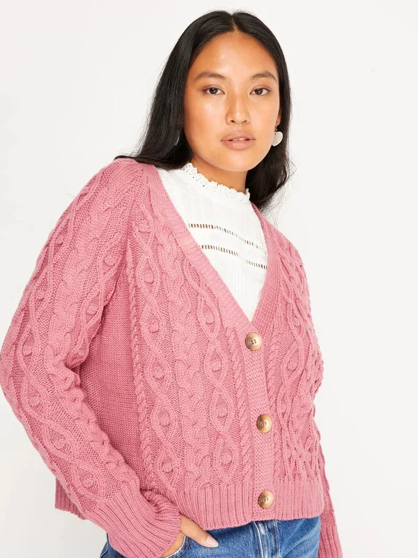 Merino Wool Claire Cardigan Pink