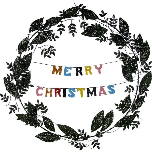 Merry Christmas Wreath, Green
