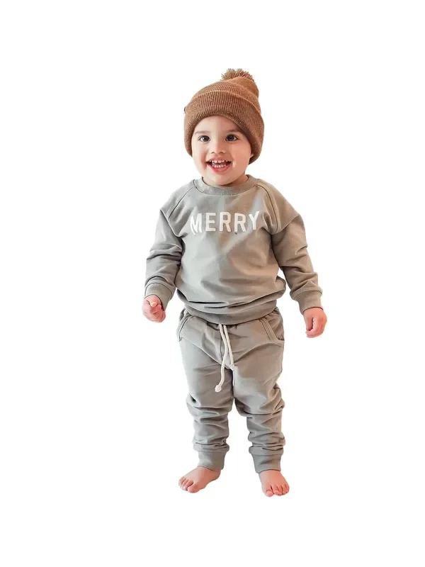 Merry Graphic Organic Cotton 2pc Jogger Set