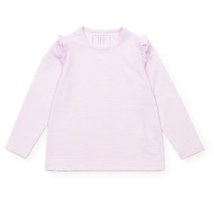 Mia Girls’ Longsleeve Performance Top By Lh Sport – Pink Stripes