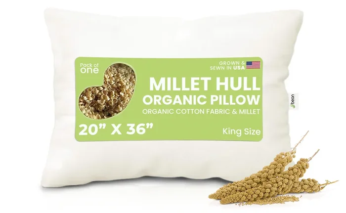Millet Hull Pillow – Sleeping head bed pillow – Organic – Natural WheatDreamz