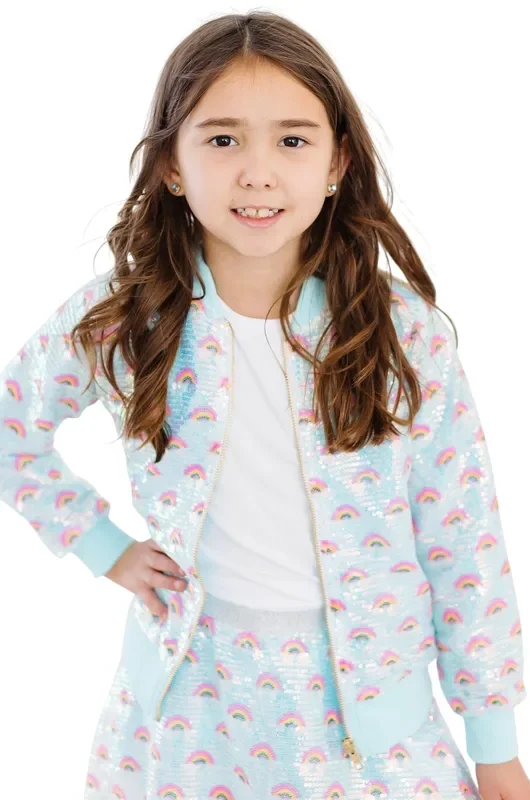 Mint Rainbow Sequin Jacket