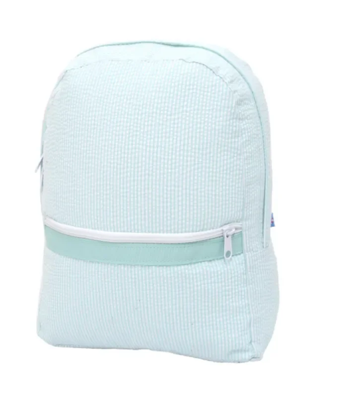 Mint | Small Seersucker Backpack | Mint