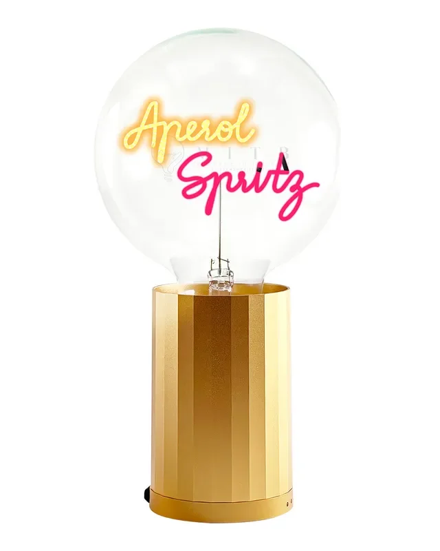 Mitb Bulb Aperol Spritz Amber/ Red With Base Table Lamp Portable