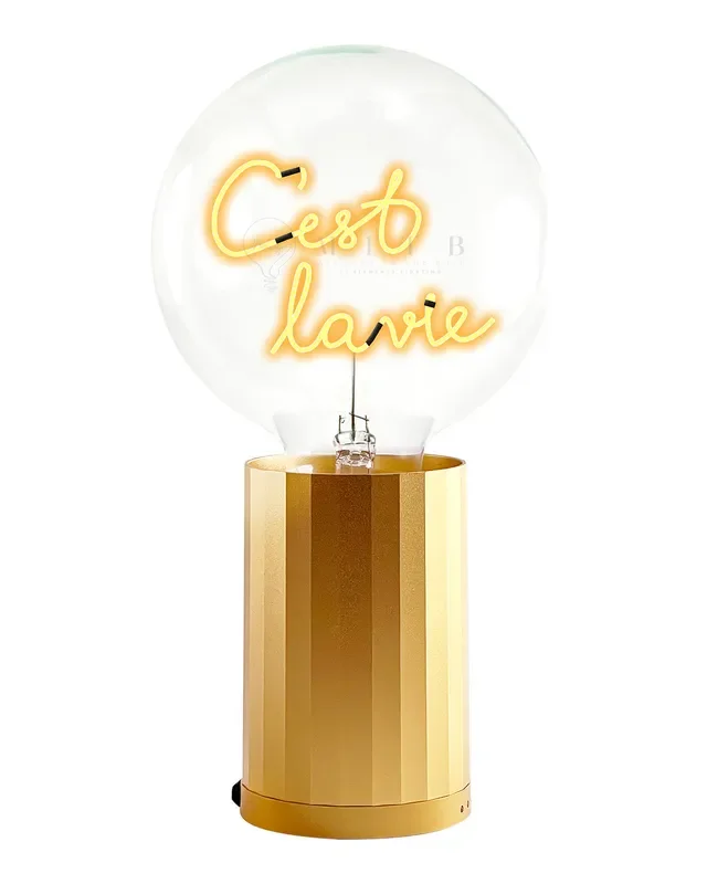 Mitb Bulb C’est La Vie Amber With Base Table Lamp Portable