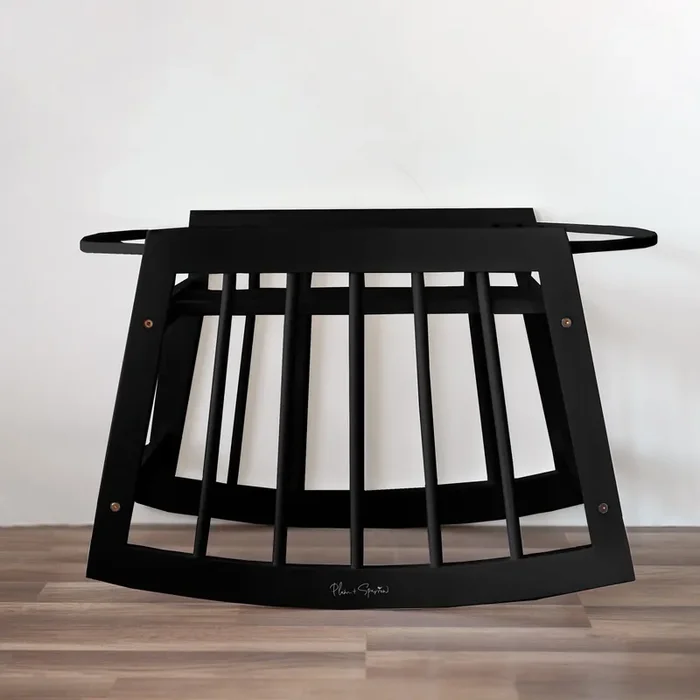 Modern Rocking Moses Bassinet Standwith Brakeblack