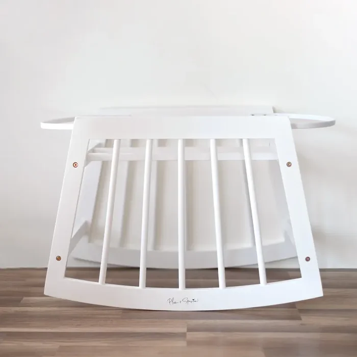 Modern Rocking Moses Bassinet Standwith Brakewhite