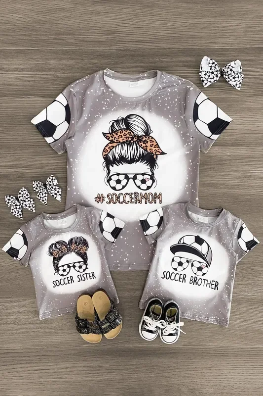 Mom & Kid – “Soccer Mom, Brother, Sister ” Tops