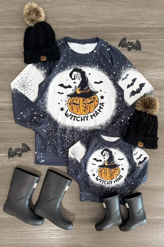 Mom & Me – “Witchy Mama & Mini ” Pumpkin Top