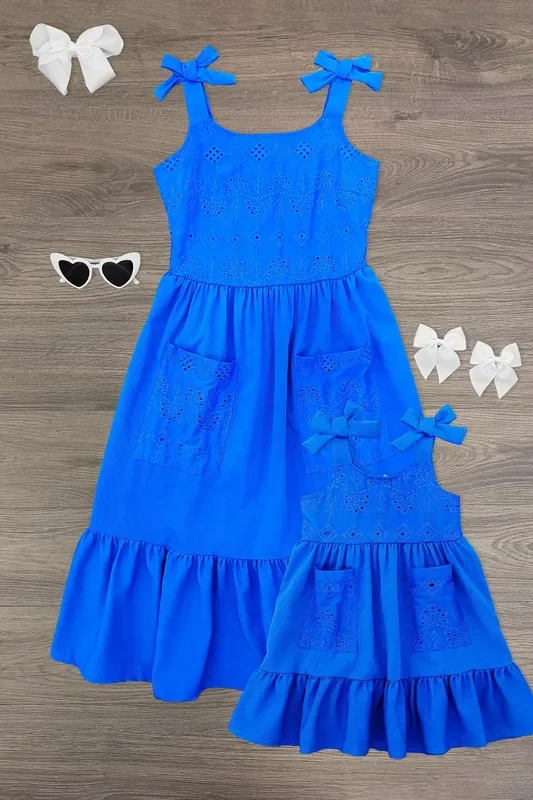 Mom & Me – Blue Eyelet Tank Dress
