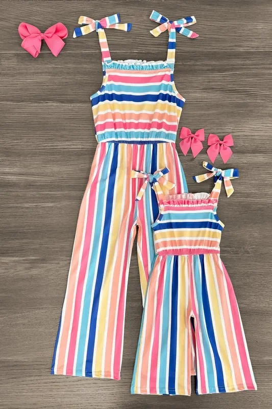 Mom & Me – Rainbow Striped Jumpsuit