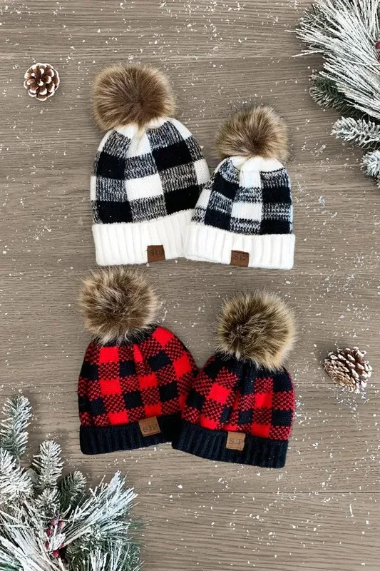 Mom & Me – SIP Plaid Beanies