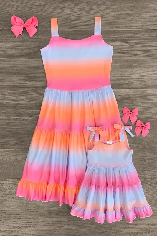 Mom & Me – Sunset Ruffle Tank Dress