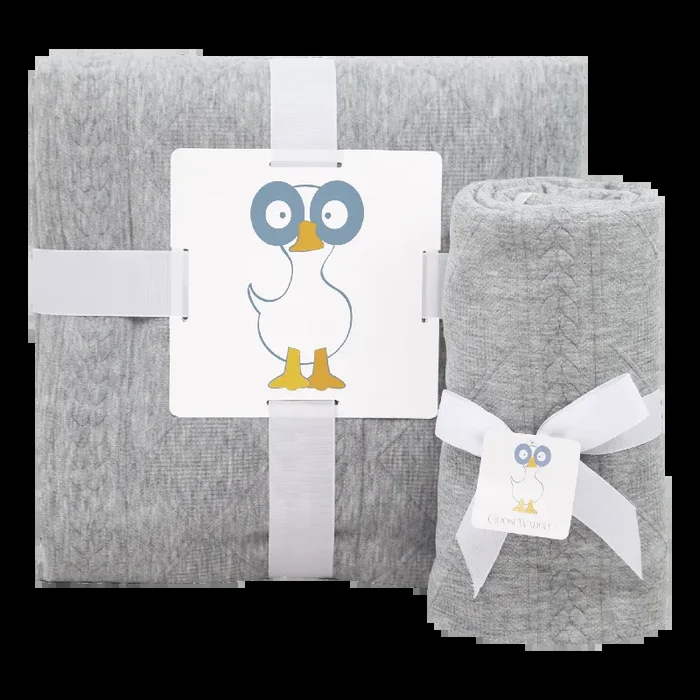 Mommy & Me Knit Blanket Set – Gray
