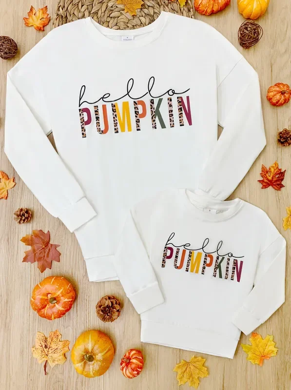 Mommy and Me Hello Pumpkin Long sleeve Top